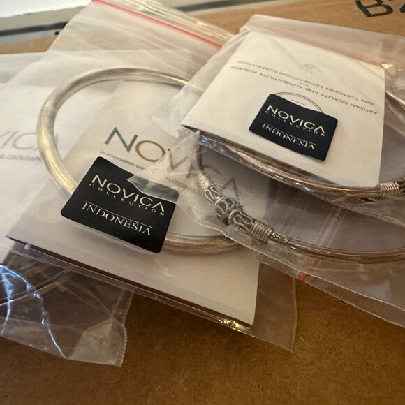 NWT Novica Sterling Silver Bangles - See Sizes! - Picture 4 of 10